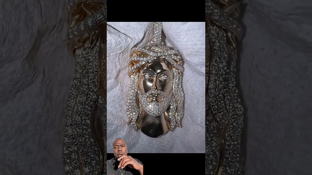 GOLD JESUS PIECE IN 10K W VS DIAMONDS MADE BY LAZO RATE 1-10 #fyp #jesus #gold #jewellery