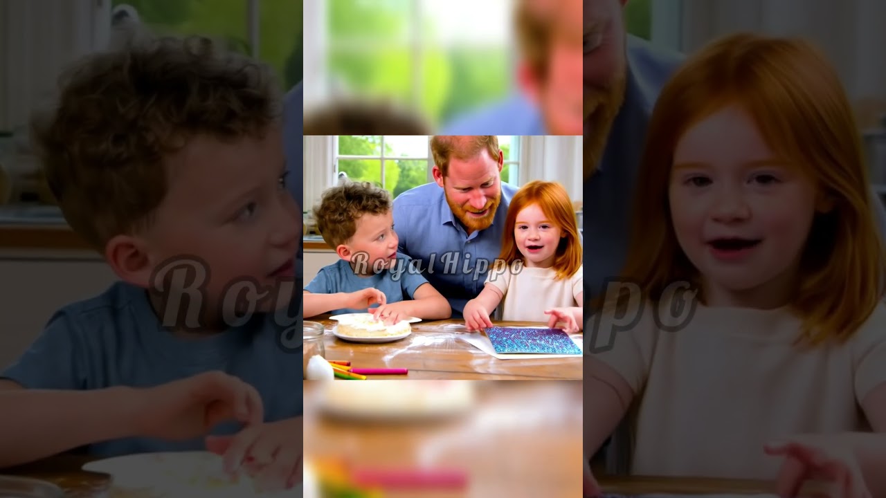 Prince Harry and kids make Meghan a cake and card #cake #archie #lilibet #card #princeharry #love