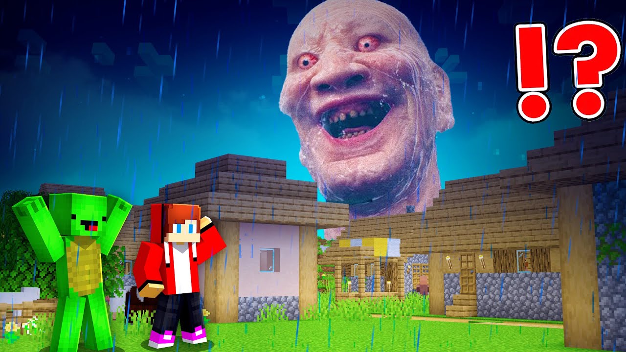 Scary Thalassophobic attack our village in Minecraft (Maizen) JJ and Mikey