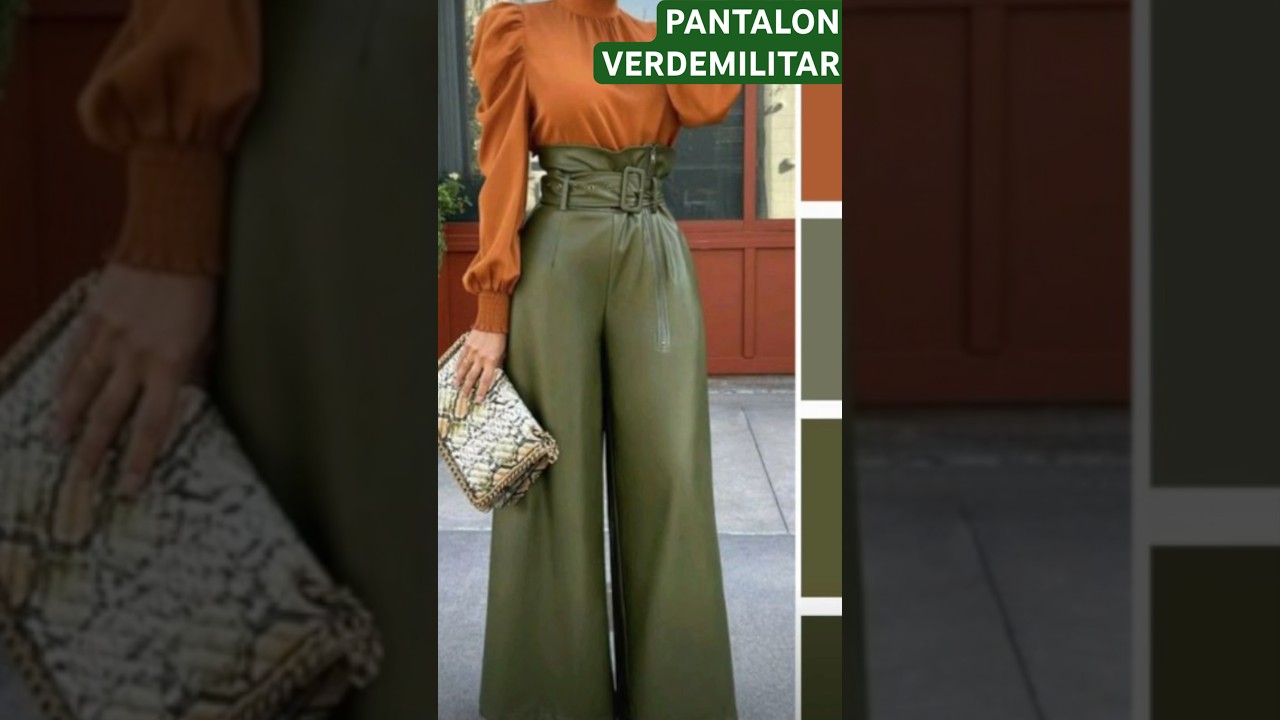 PANTALON verde militar con qué blusa? #pantalon #verdemilitar #colores #combinar #eopa #mujer