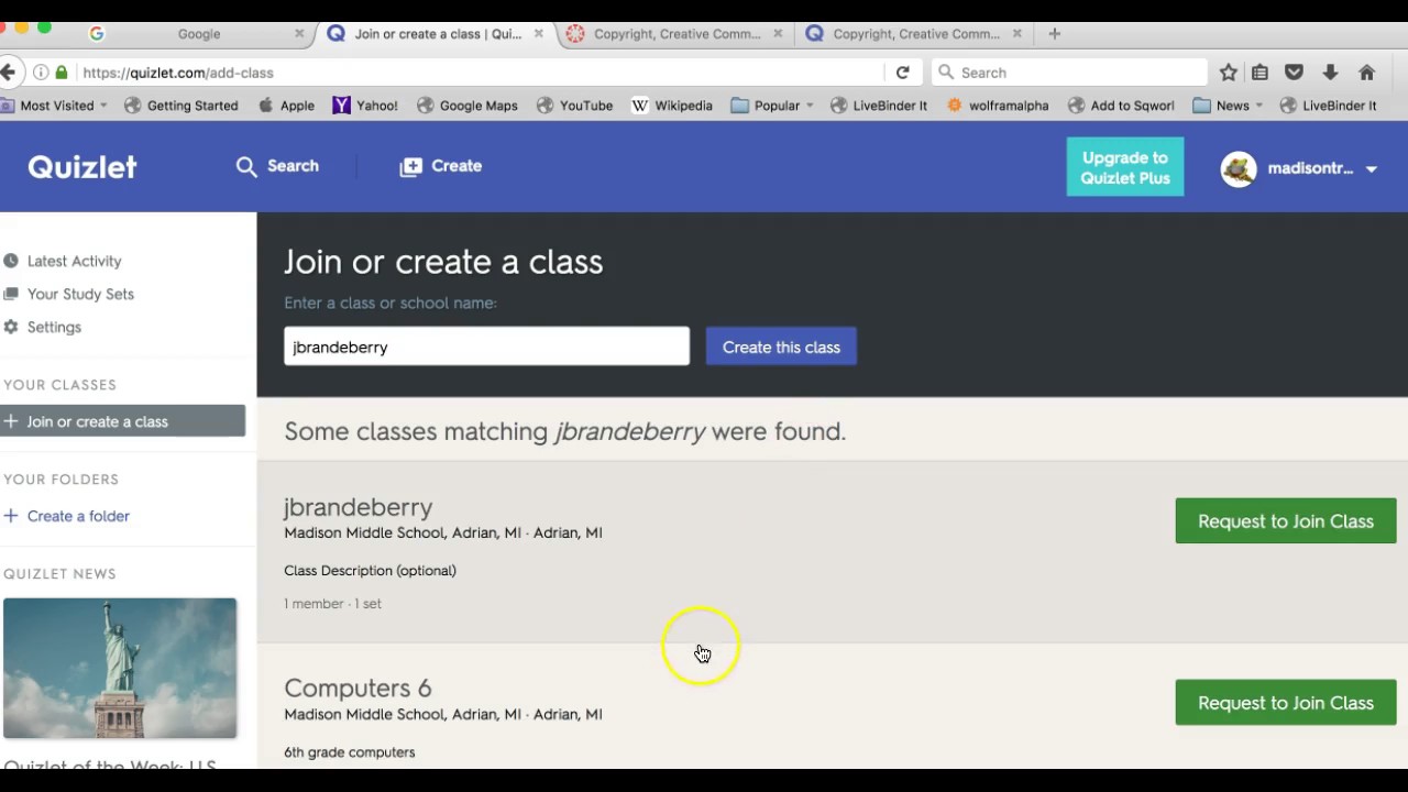 Quizlet - Join class