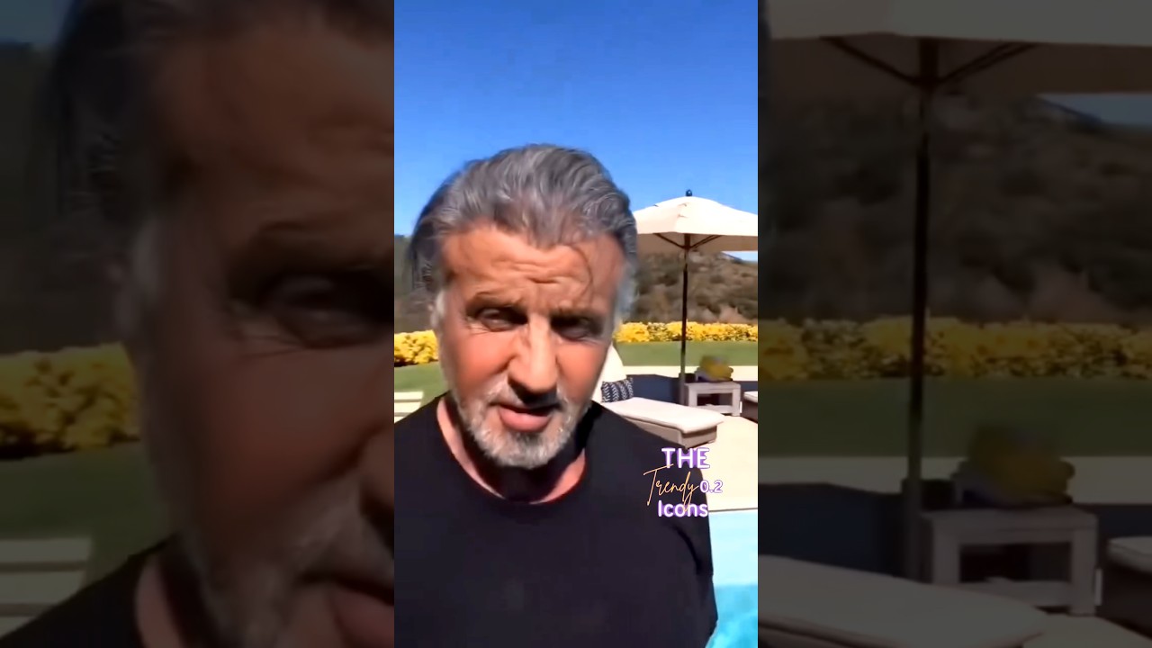 Sly and Sistine enjoying the sun and the pool. Perfect vibes! ❤️ #sylvesterstallone #rambo