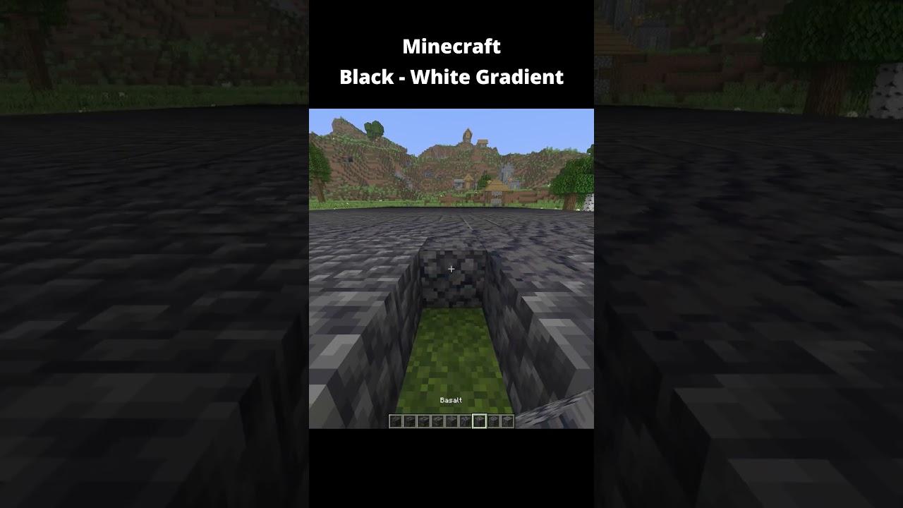 LARGE Scale Black to White Minecraft Gradient