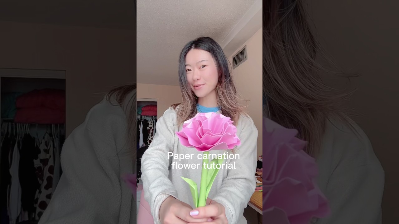Paper carnation flower tutorial 🌺