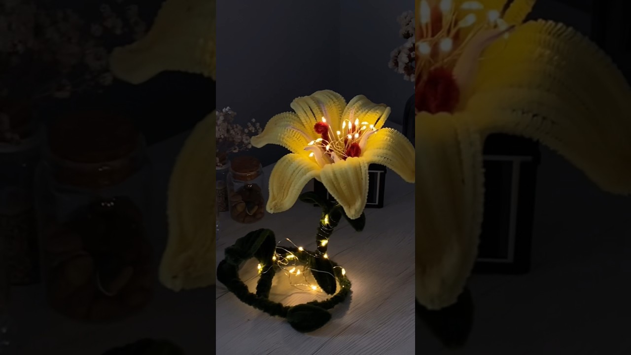 😳YOU MUST DO IT!😍DIY Rapunzel’s Flower Lamp✨🪷💫Cute Gift Idea#handmade #diy #craftideas #shorts