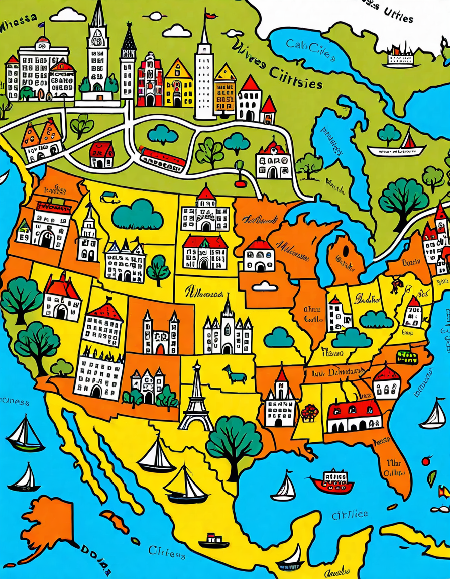 mapa estados unidos