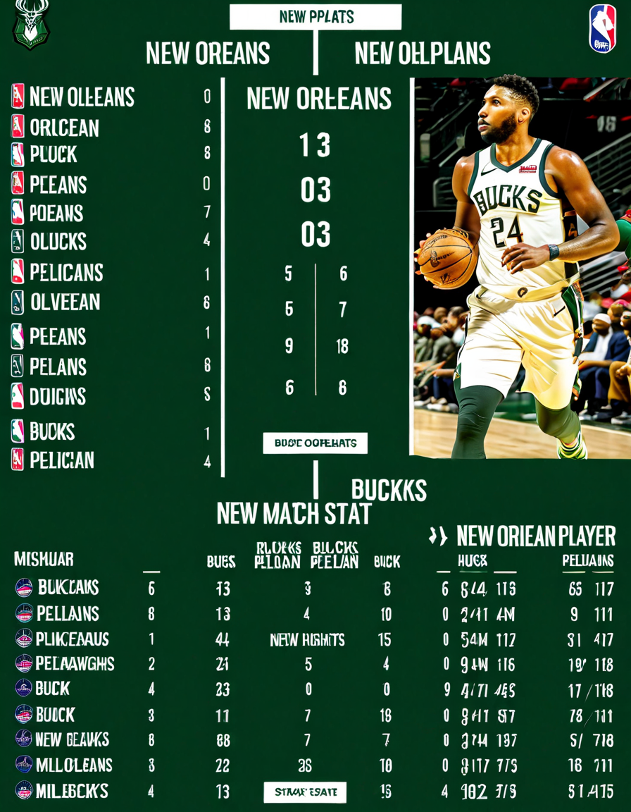 milwaukee bucks vs new orleans pelicans match player stats